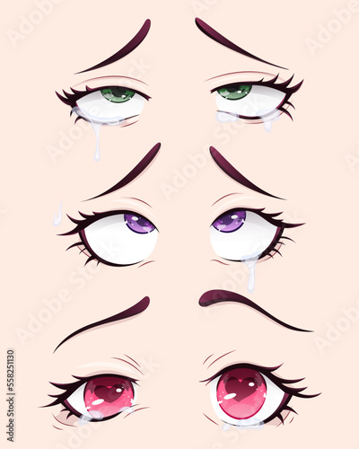amorous look, valentine's day, Anime eyes, anime girl eyes, anime style eyes vector, love, eyes shining with love