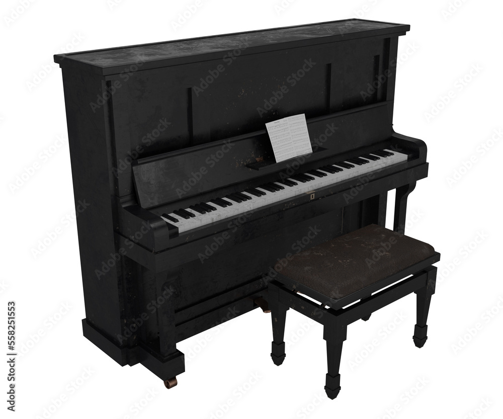 3d rendering realistic dusty old piano 3d rendering realistic dusty old piano