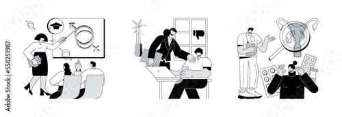 Sexual behavior abstract concept vector illustration set. Sexual education, harassment relationships, sexually transmitted diseases, abuse and assault, social interactions abstract metaphor.