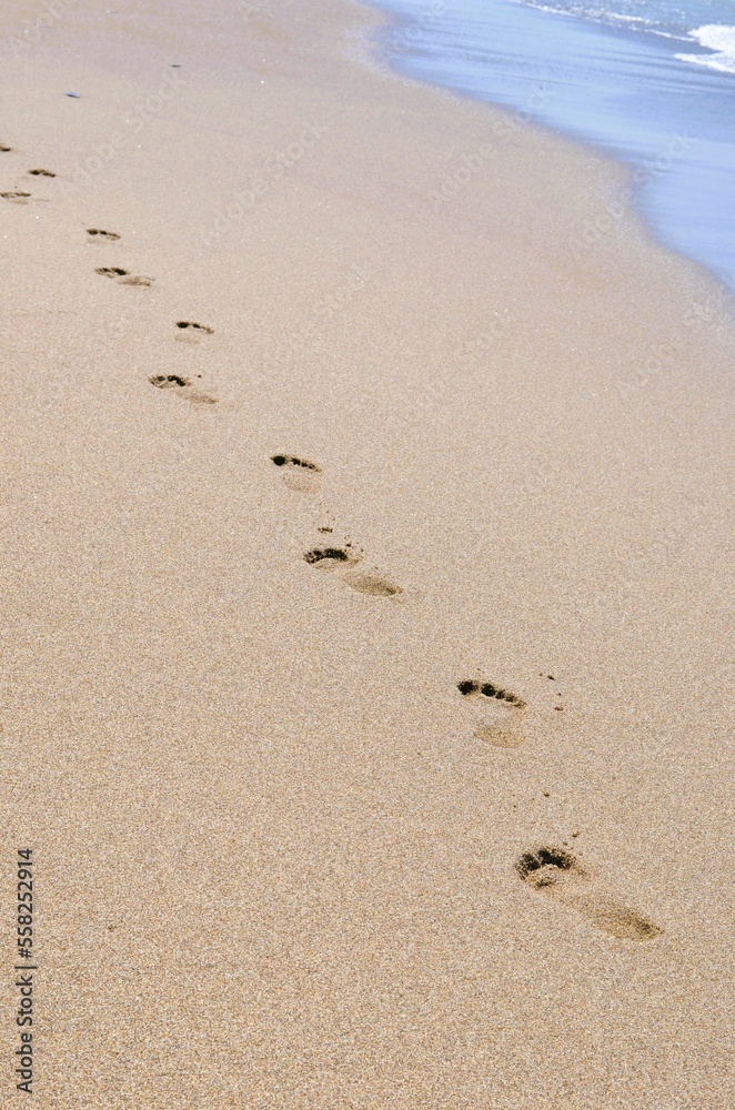 footprints on the beach