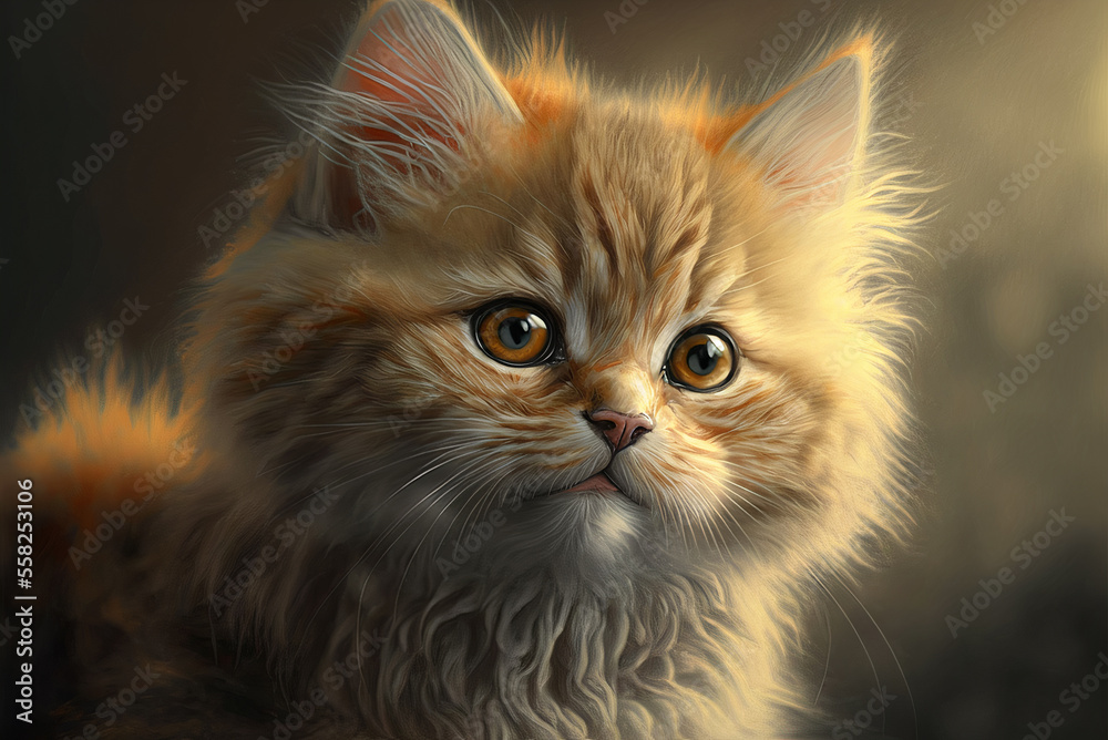 Cute cat or kitten ai generative