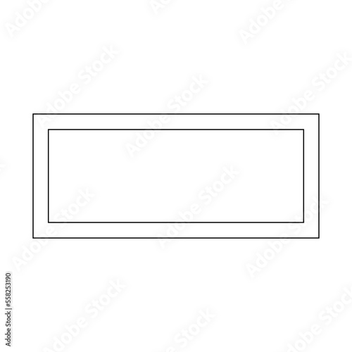 Simple black line empty bookshelf 