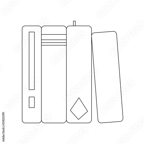 Simple flat black line books