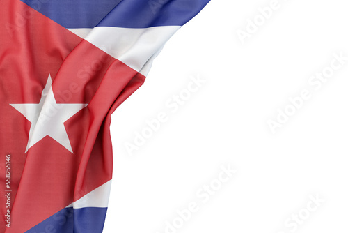 Canvas Print Flag of Cuba in the corner on white background. Isolated
