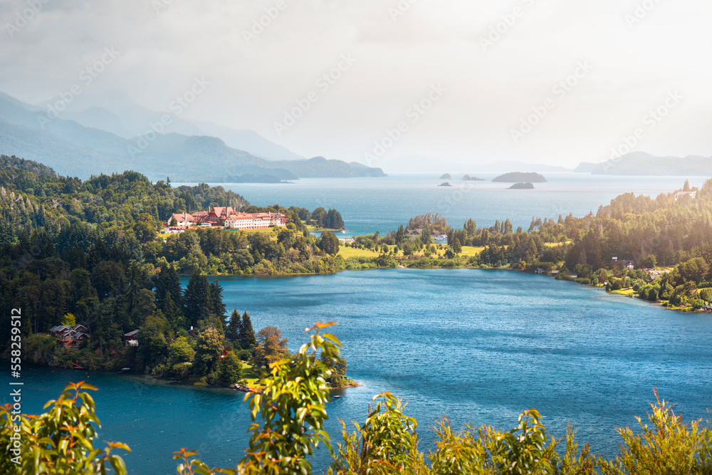 Naklejka premium lake in the mountains. bariloche. argentina
