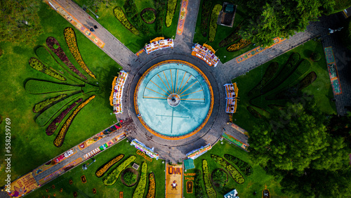 Plaza Villalongin en día de muertos en Morelia Michoacán con dron  photo