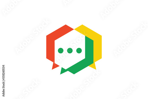 Colorful chat or talk logo icon vector isolated