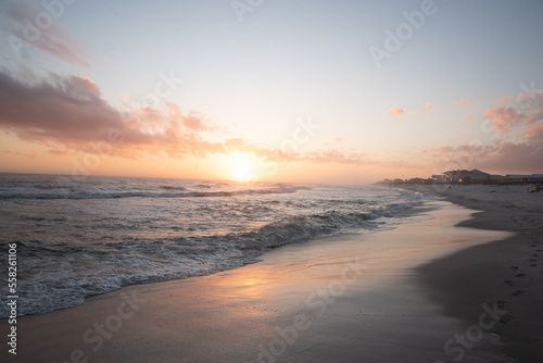 Sunset on beach photo