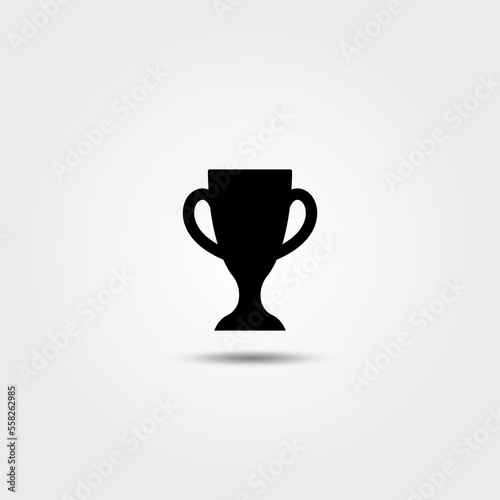 Champions Cup solid black line icon. First place cup badge. Goblet icon.