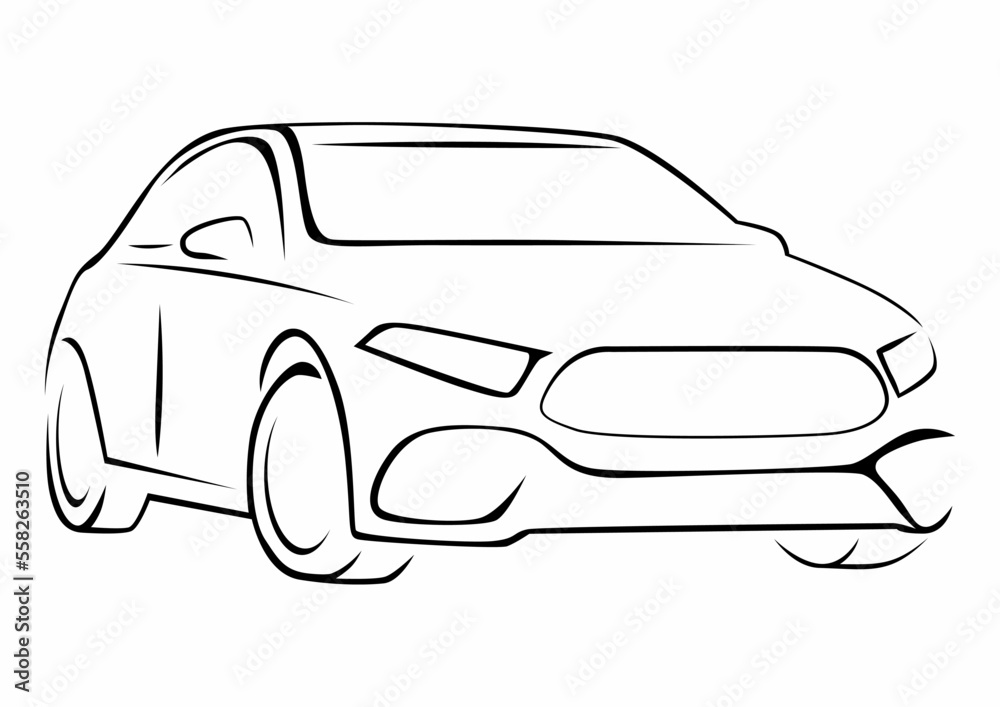 vectorized stylized car for logos 