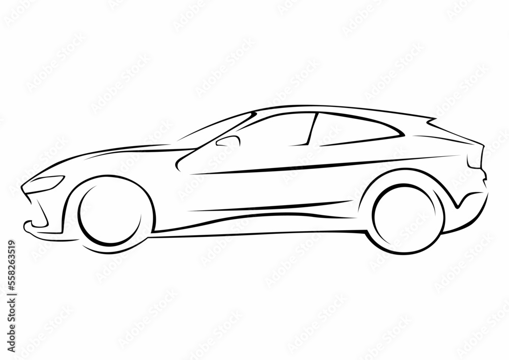 Naklejka premium vectorized stylized car for logos 