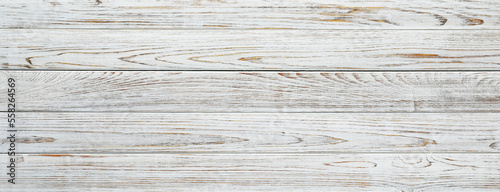 Fototapeta Naklejka Na Ścianę i Meble -  Texture of white wooden surface as background. Banner design