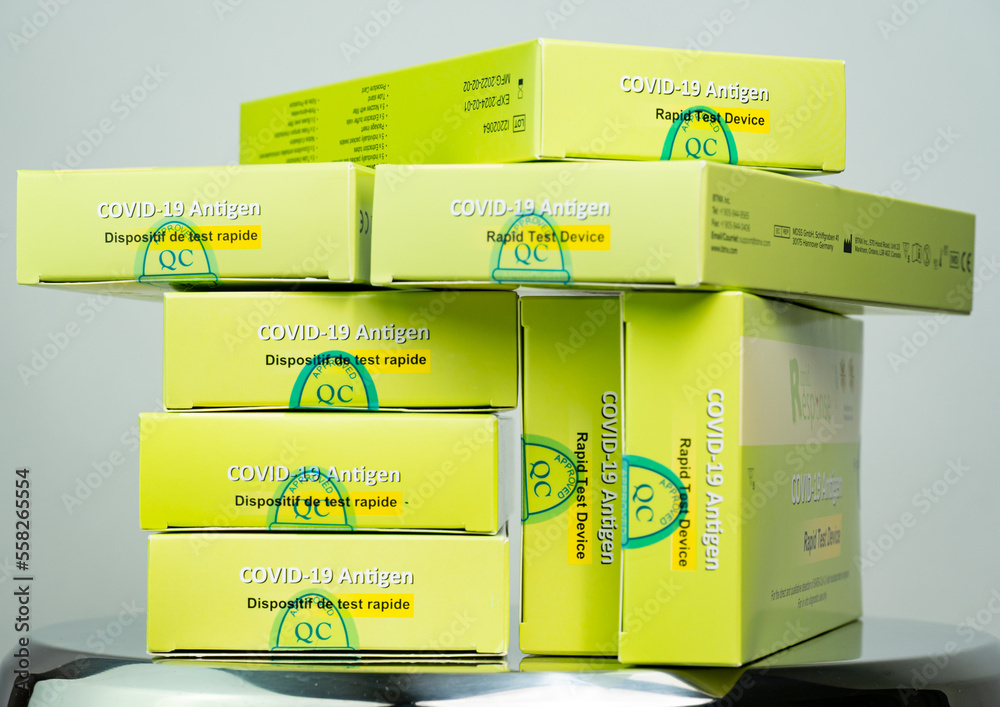 Toronto, Ontario, Canada December 26, 2022 Covid 19 Rapid test kit