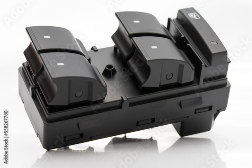 4 window controller for a vehicle. Drivers side replacement part for power window controller for a late model vehicle.