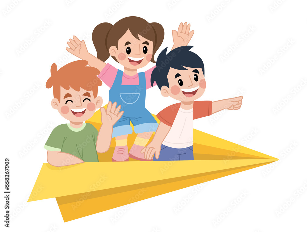 children playing with paper airplanes children playing with paper airplanes