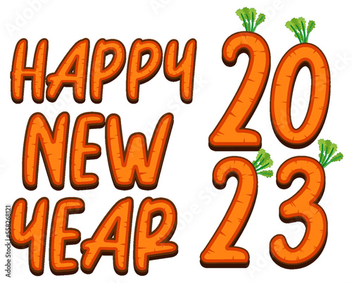 Happy New Year 2023 text for banner design