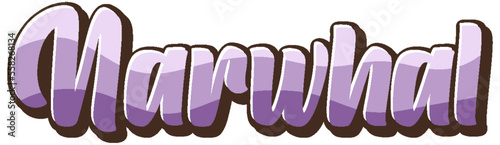 Narwhal animal text logo