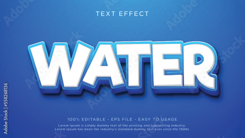 Blue water editable text effect
