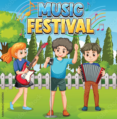 Kids music band at park