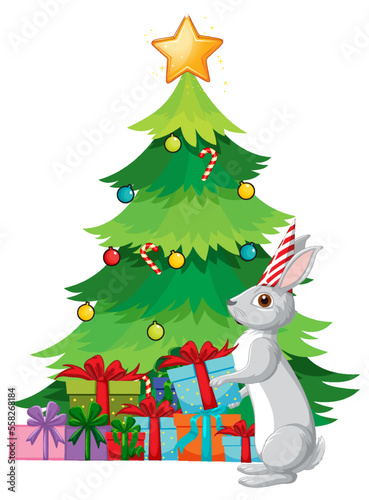 Christmas tree with rabbit