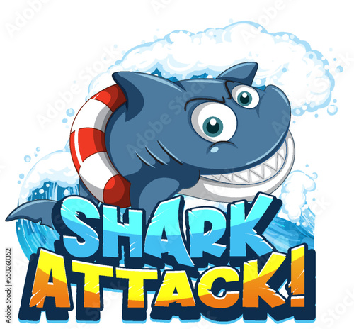 Font design for words shark attack