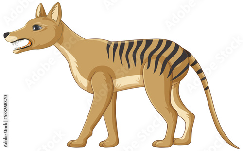 Tasmanian tiger extinct animal vector