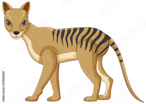 Tasmanian tiger extinct animal vector