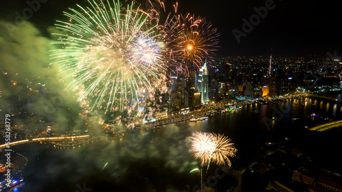 fireworks in the city