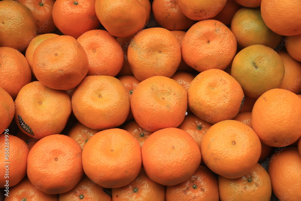 oranges arranged on market stall oranges arranged on market stall