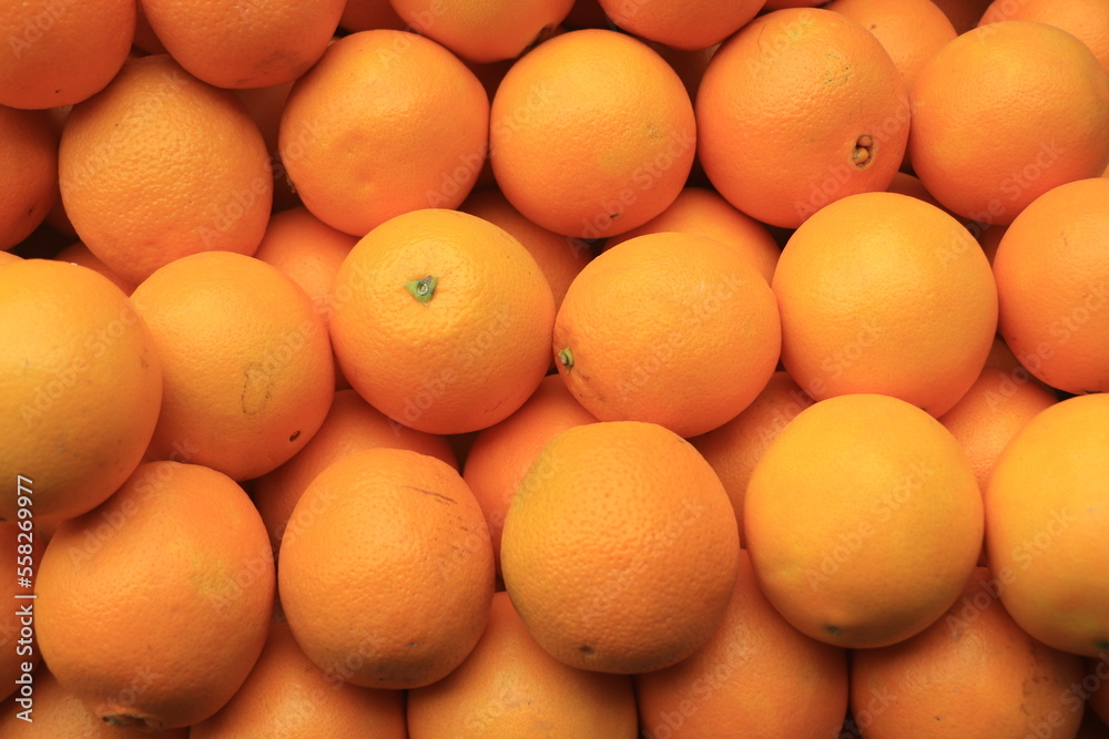 Ripe of orange in a market