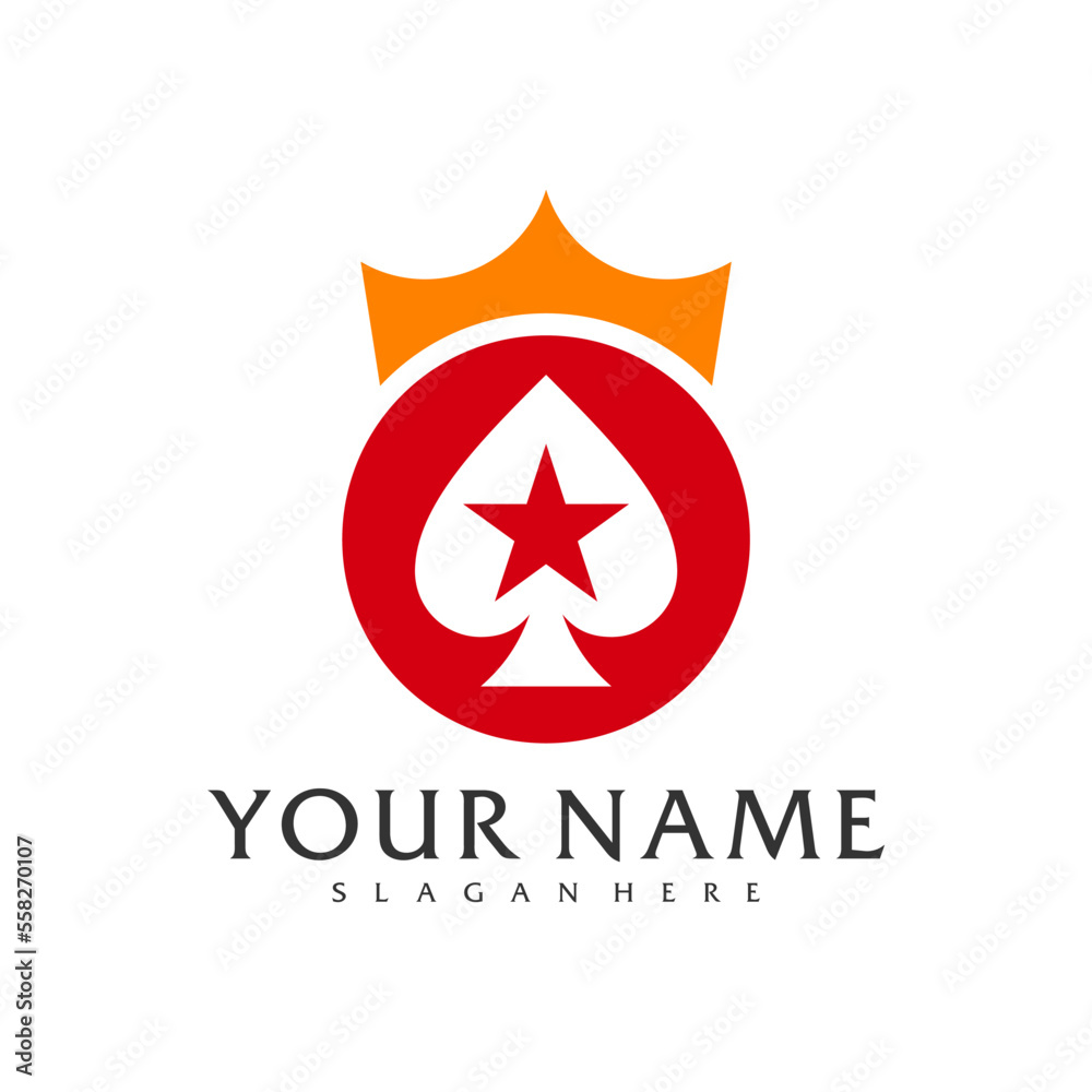 King Poker logo vector template, Creative Poker logo design concepts King Poker logo vector template, Creative Poker logo design concepts