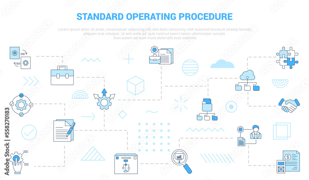 sop standard operating procedure concept with icon set template banner ...