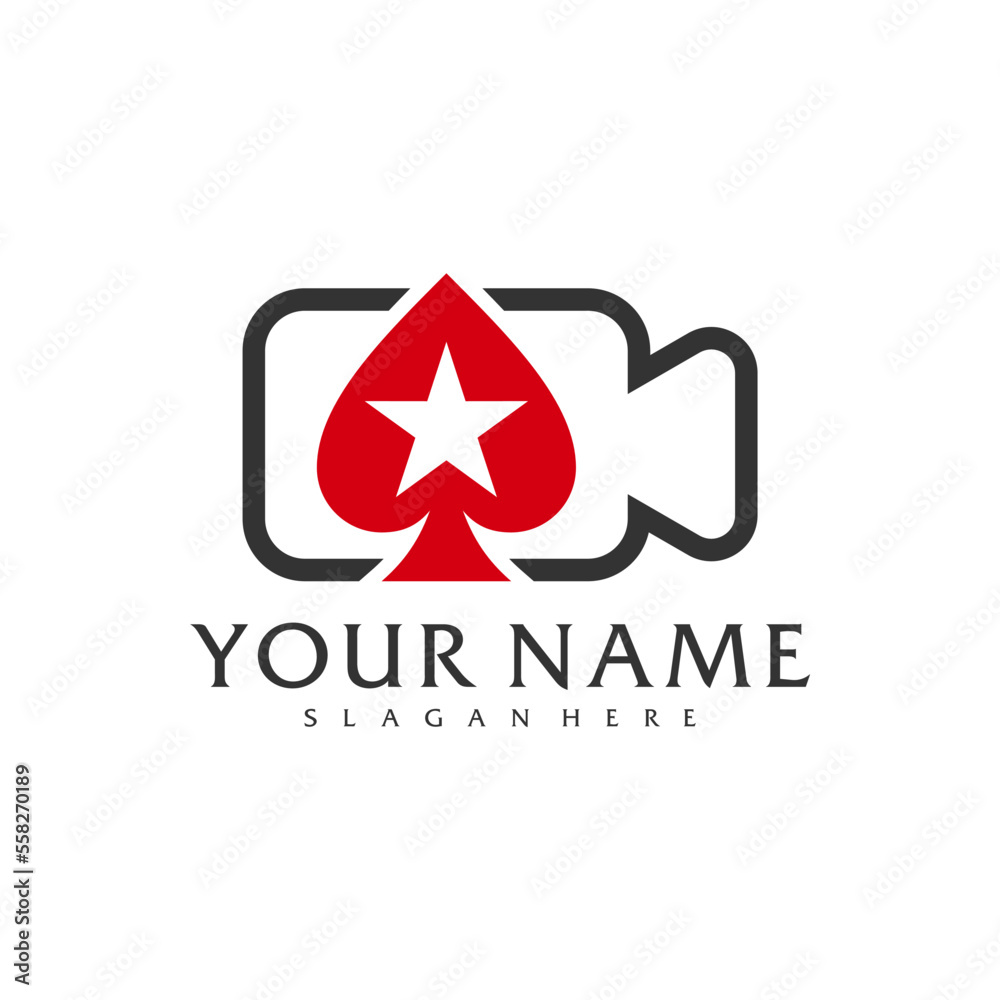 Camera Poker logo vector template, Creative Poker logo design concepts Camera Poker logo vector template, Creative Poker logo design concepts