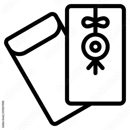 red envelope icon with outline style. Suitable for website design, logo, app and UI. Based on the size of the icon in general, so it can be reduced.