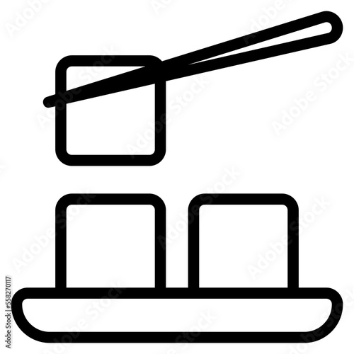 tofu icon with outline style. Suitable for website design, logo, app and UI. Based on the size of the icon in general, so it can be reduced.