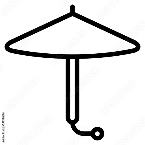umbrella icon with outline style. Suitable for website design, logo, app and UI. Based on the size of the icon in general, so it can be reduced.