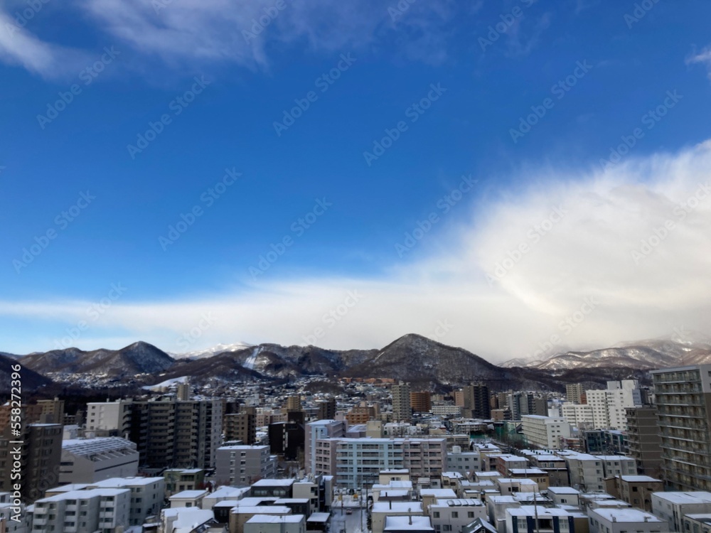 2023年正月の札幌の晴れの日の風景　