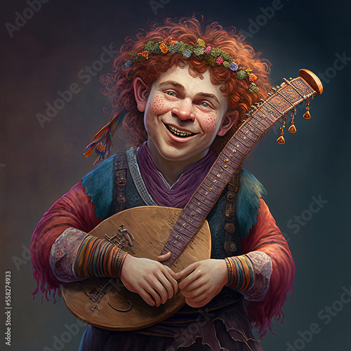 halfling bard realistic illustration photo