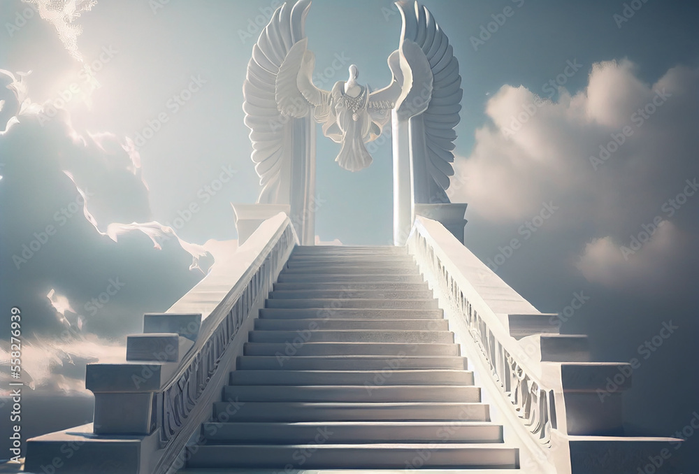 Stairway To Heaven Staircase In The Clouds Leads To The Gates Of