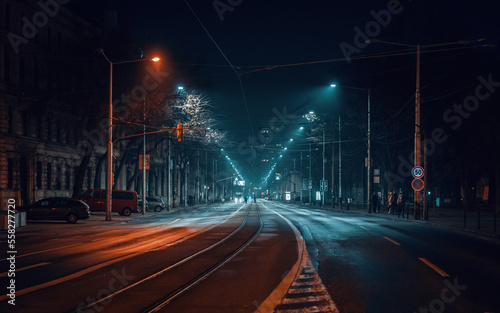 night traffic in the city
