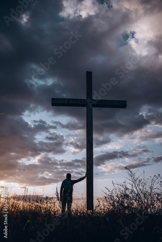 cross at sunset