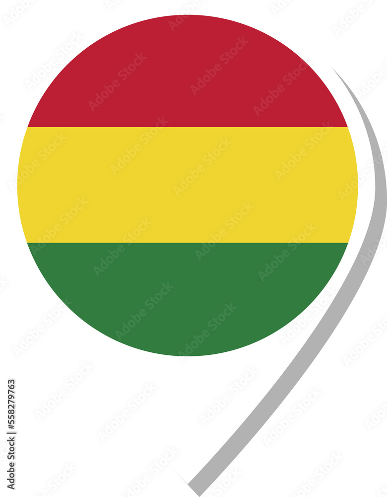 Bolivia flag check-in icon. Bolivia flag check-in icon.
