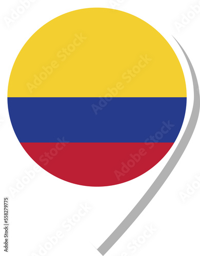 Colombia flag check-in icon.