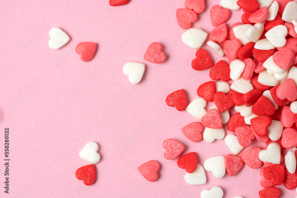 Valentine's Hearts Abstract Pink Background. Valentine's Day