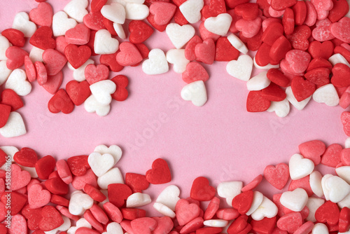 Valentine's Hearts Abstract Pink Background. Valentine's Day