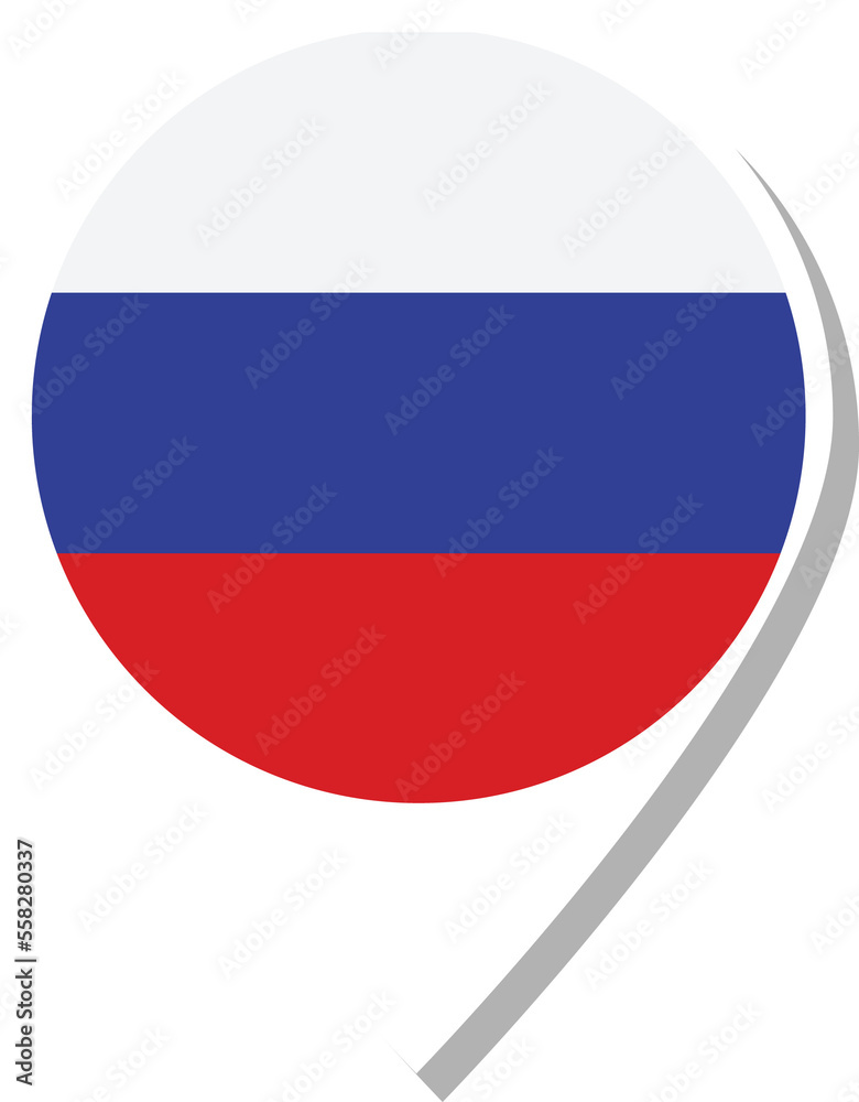 Russia flag check-in icon. Russia flag check-in icon.