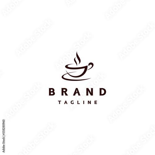 Abstract Minimalist Coffee Cup Line Logo Design. Abstract Coffee Cup Elegant Line Logo Design.