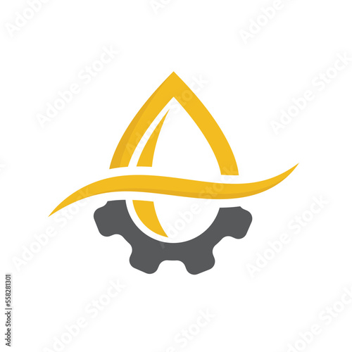 gear lubrication oil vector icon concept design