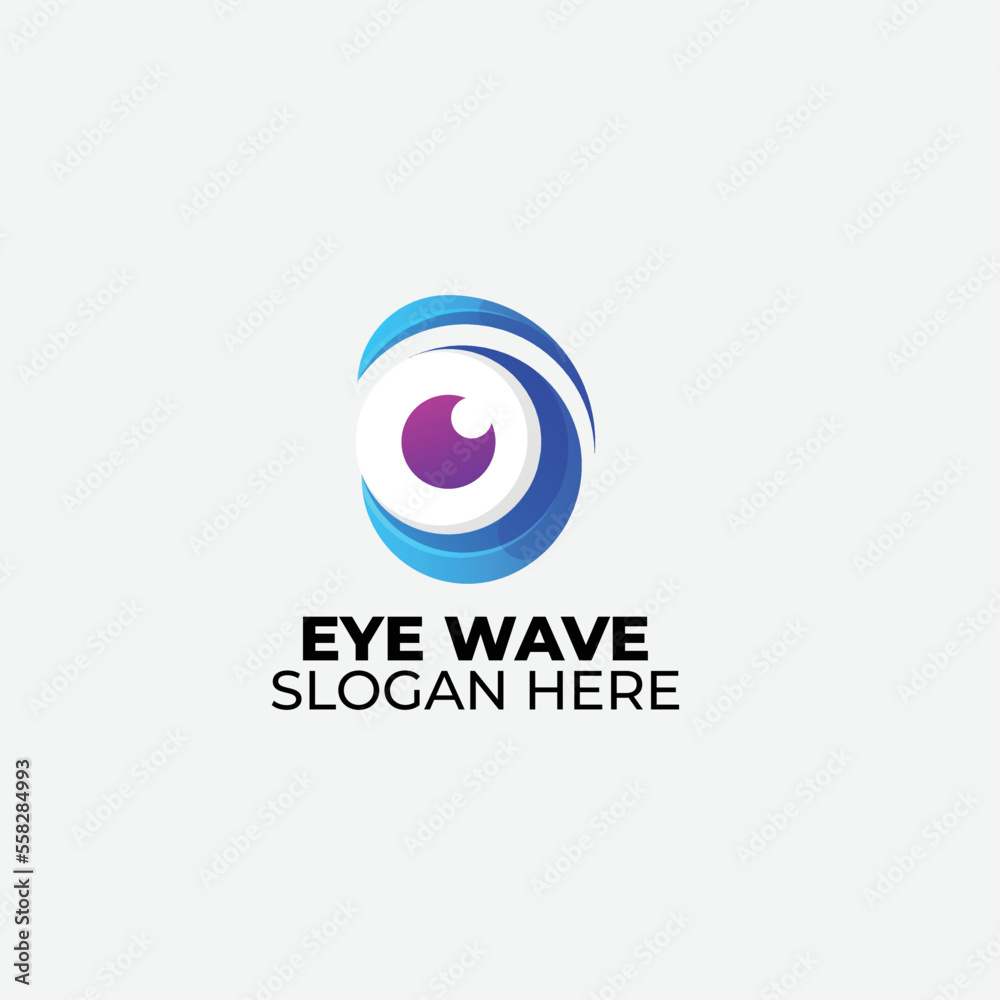 eye wave design template logo symbol