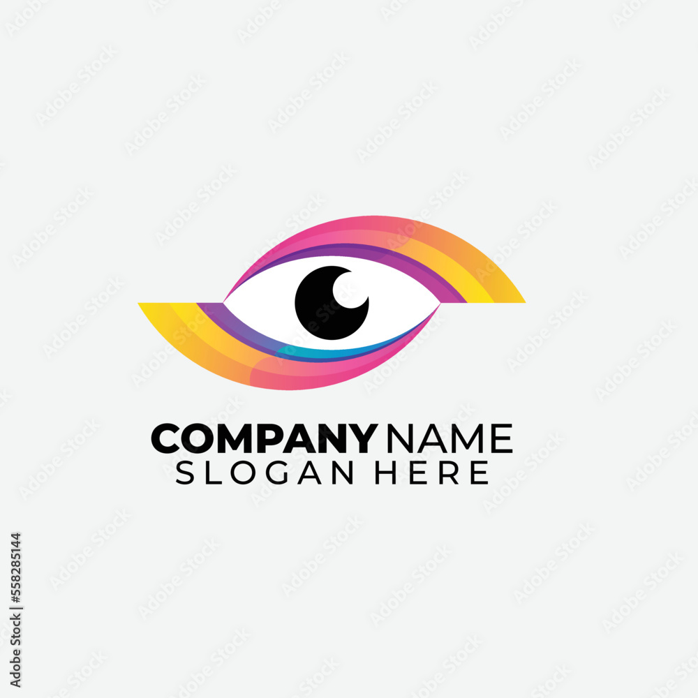 eyes rainbow design icon logo gradient template
